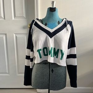 Tommy Hilfiger X Urban Outfitters cropped pullover hoodie